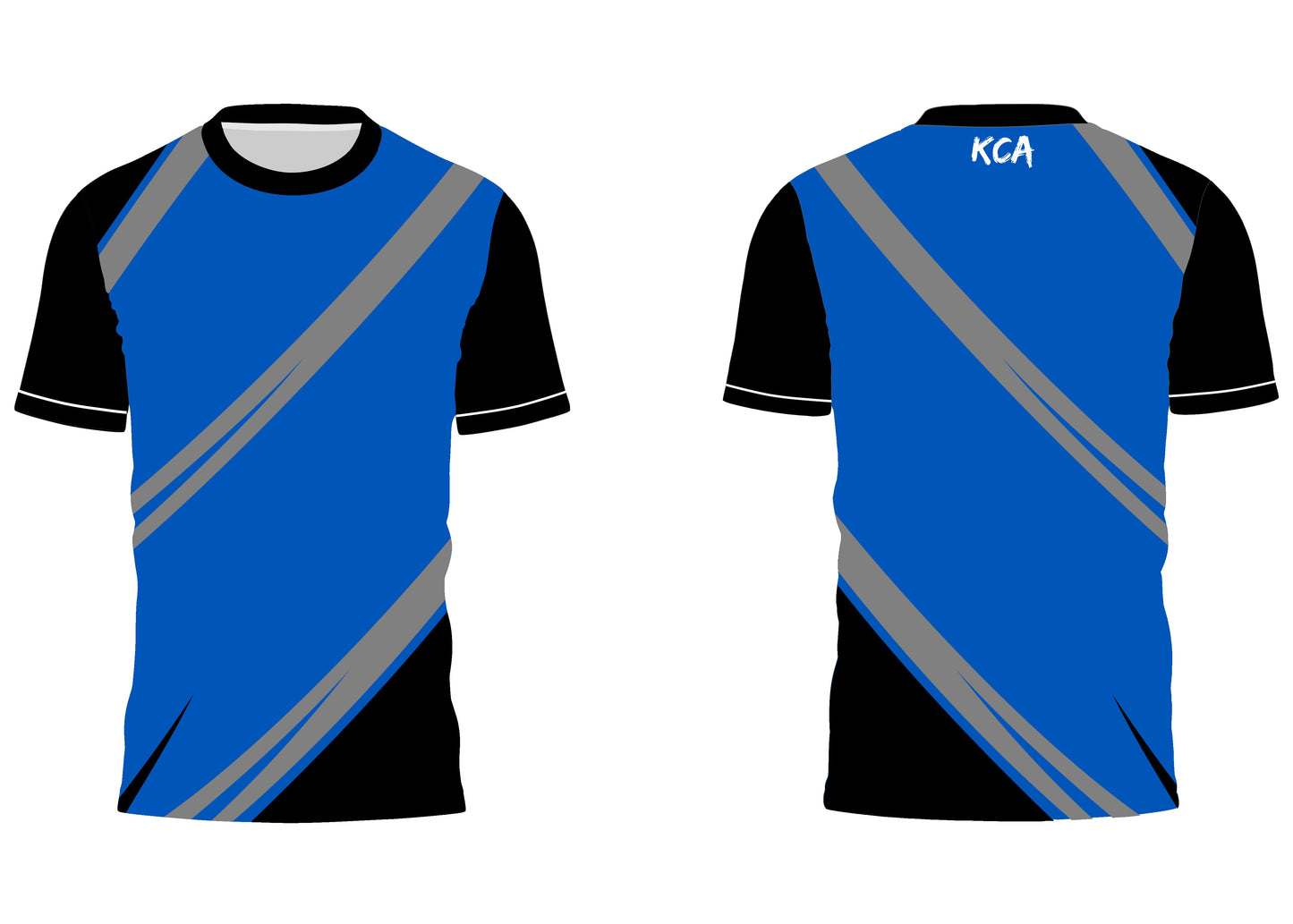 Blue and black sports jersey with diagonal stripes 098 - custom teamwear