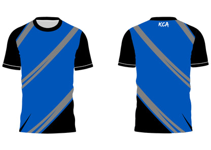 Blue and black sports jersey with diagonal stripes 098 - custom teamwear
