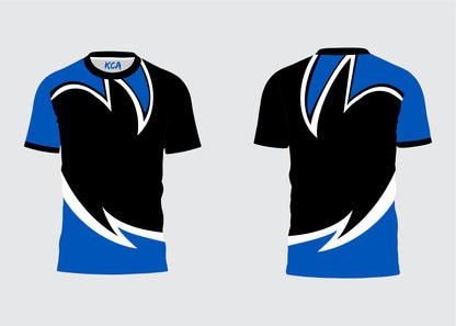 Black and blue sports jersey with white accents 928 - custom teamwear